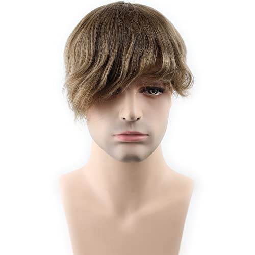 Real Human Hair French Lace with PU Thin Skin Stock Men's Toupee Hair Pieces #18 Color
