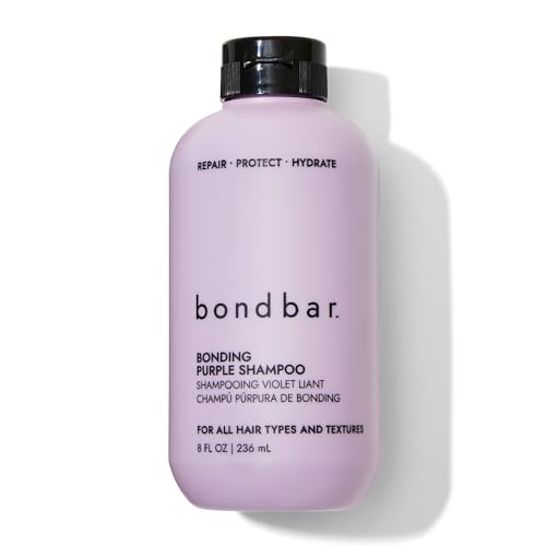 Bondbar Purple Brightening Shampoo for Blonde, Lightened & Gray Hair, Neutralizes Brassiness, Repairs, Protects, Hydrates, Vegan, CrueltyFree, 8 Fl. Oz