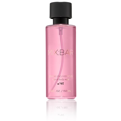 MIX:BAR Sparkling Hibiscus Hair + Body Mist, Bedroom Linen Spray - Notes of Bergamot, Hibiscus, Champagne Bubbles, Cashmere Musk, Fruity Scent, 5oz