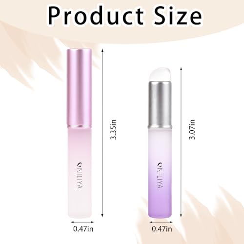 2PCS Silicone Lip Brushes, Lip Applicator, Makeup Brush for Concealer, With Gradient Color Handle£¨Pink + Purple£©