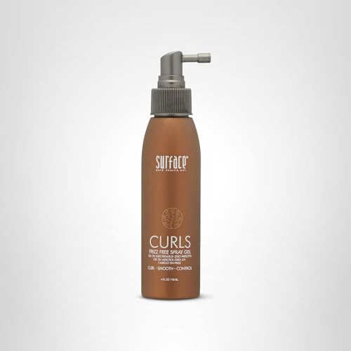 SURFACE Hair Curl Frizz Free Spray Gel, Lightweight Control With Cocoa Butter And Babassu Oil, For Curly Or Straight Hair 4 Fl. Oz.