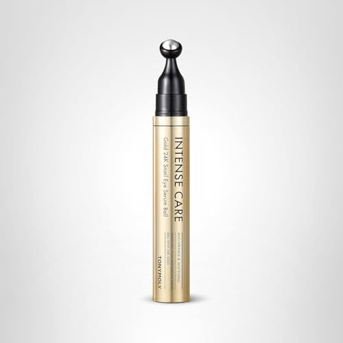 TONYMOLY Intense Care 24K Gold Snail Eye Serum – Anti-Aging, Reduces Puffiness, Dark Circles & Wrinkles – Hyaluronic Acid & Peptides – 360° Eye Roller, 20ml