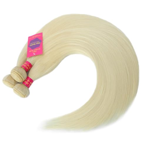 613 Bundles Human Hair 20 22 24 Inch Straight Blonde Bundles Human Hair 100% Unprocessed 12A Brazilian Virgin Hair 3 Bundles Straight 613 Quick Weave for Women