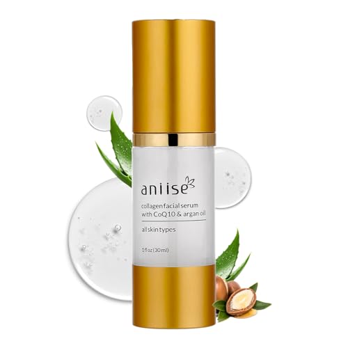 Anti-Aging Collagen Facial Serum with Hyaluronic Acid, CoQ10, Argan Oil, Vitamin C & E - Deeply Hydrates & Moisturizes - Reduces Fine Lines, Wrinkles, Dark Circles & Pigmentation - 1 fl oz / 30 ml
