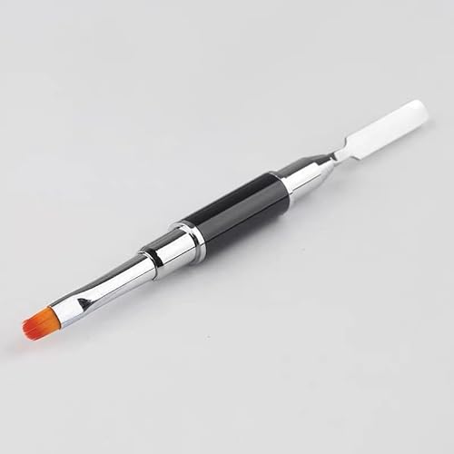 4 in 1 Set, Dual-Ended Polygel Brush Picker Brush, 3 Pcs Nail Drawing Pen, Dual End Nail Art Pen Brush Acrylic Round Flat Painting Drawing Liner Nail Tools