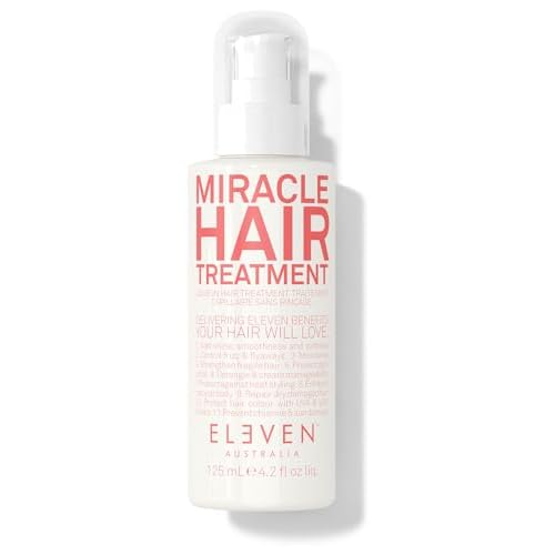 ELEVEN AUSTRALIA Miracle Leave In Hair Treatment - Curly & Straight Hair Care Products for Women & Men, Heat Protection & Detangler, Frizz Control, Repairs Dryness, Moisturizing- 4.2 fl oz