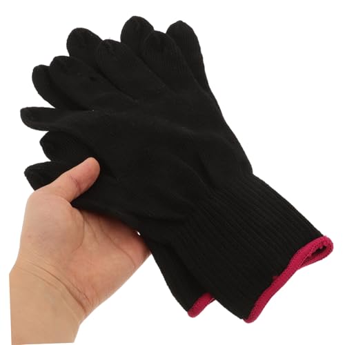 Heat Resistant Gloves for Hair Styling Professional Barber Shop Mitts Insulated Protection for Curling Wands Flat Irons and Dryers Safe Heat Wear for Efficient Hair Styling Black