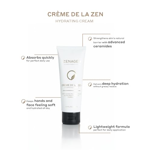 Zenagen Creme De La Zen Hydrating Cream | Anti Aging Repair Cream, Ultra Restorative Formula, 3.4 Fl Oz