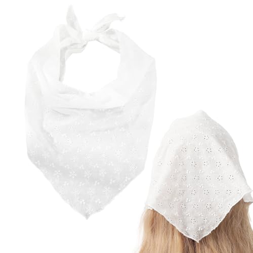 White Bandana Headband for Women Simplicity Head Scarf for Girls Cute Adjustable Bandanas for Women
