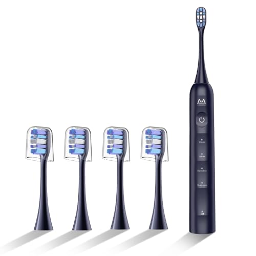 Sonic Electric Toothbrush for Adults&Teens - 180 Days Battery Life, Seamless Button&48000RPM Rechargeable Tooth Brush, 4 Replacement Heads for Deep Clean/Smart Timer/4 Brushing Modes/IPX8