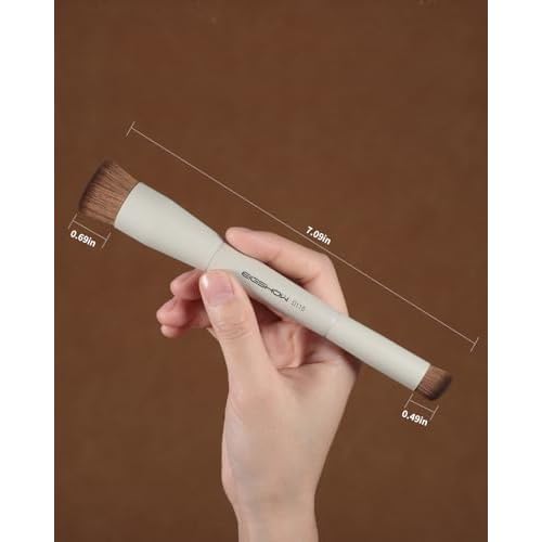 EIGSHOW Foundation and Concealer Brush, Dual Ended Makeup Brush For Flawless Foundation Coverage, Under Eye Concealer, Vegan & Cruelty-free (D110-Beige)