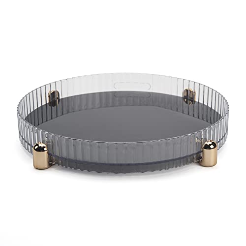 Makeup Perfume Organizer, 360¡Æ Rotating Skincare Organizer, Vanity Tray, Spinning Cosmetics Organizer for Dresser, Vanity, Bathroom Countertop, Clear