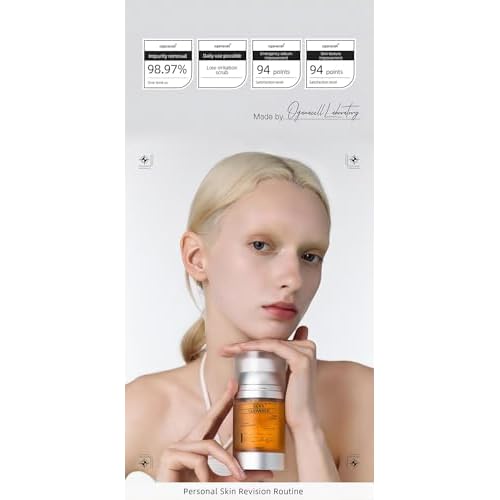 Oganacell DERX Revitalizing Facial Cleanser with Peptides & Walnut Microbeads - Gentle Exfoliating Gel To Foam for all Skin, Korean Clinic-Developed (120ml/4.05 fl.oz.)