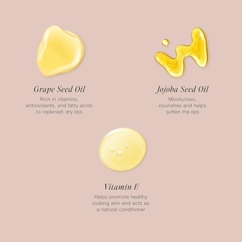 Jouer Essential Tinted Hydrating Lip Oil Gloss ? Moisturizing Dry Lip Treatment Serum - Fragrance Free Tinted Lip Oil - Jojoba Seed Oil and Apricot Oil Formula