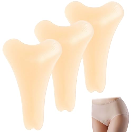 3-Pack Camel Toe Concealer for Women, Reusable Silicone Cameltoe Cover for Leggings & Swimsuits, Anti Cameltoe Underwear (Skin,3Pcs)