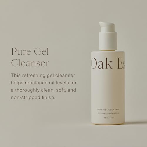 Oak Essentials Pure Gel Cleanser | Clarifying Gel Face Wash with Aloe and Amino Acids | Removes Dirt & Oil Without Drying, 5 Fl Oz