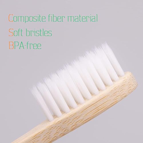 Bamboo Toothbrushes 10 Pack,Soft Toothbrushes for Adults,Plastic Free Toothbrush,Ultra Soft Bristled,Travel Tooth Brush,Eco Friendly Toothbrush,BPA Free,Natural Bamboo Tooth Brush(White)