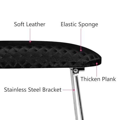 krofaue Nail Arm Rest Cushion, Professional Hand Rest for Nails Tech Black, Microfiber Leather Nail Rest Stand for Acrylic Nails Folding Hand Holder for Nails Pedicure Salon Home Use
