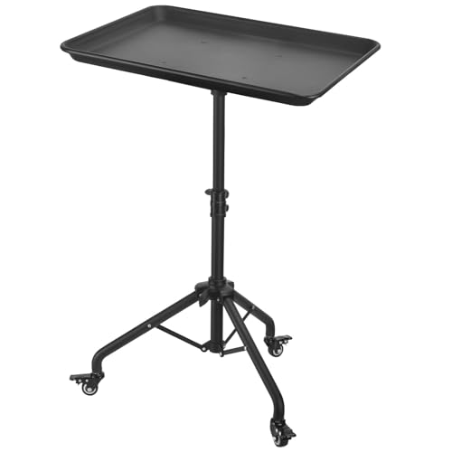 Salon Tray Cart Salon Rolling Tray, Tattoo Tray with Wheels Adjustable Height, Service Storage Tray Trolley for Beauty Clinic Spa