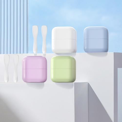 TSA Approved 1oz (30ml) Leak-Proof Travel Containers 4 Pack - Containers for Toiletries with 4 Spoons for Toiletries, Cosmetics, Face, Hand & Body Creams - TSA Compliant Travel Essentials