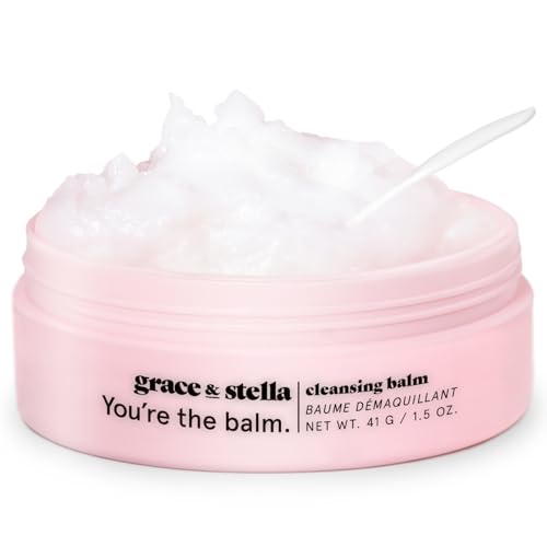 grace & stella Cleansing Balm - Travel Size Makeup Remover - Deep Cleansing & Hydrating Face Cleanser - Dissolves Waterproof Make Up, SPF & Impurities - Gentle on Skin - Vegan Skincare (41 g/ 4.3 oz)