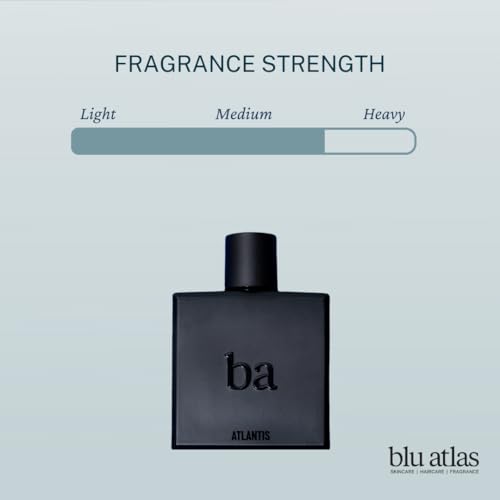 Blu Atlas Atlantis Eau De Parfum for Men- Long-lasting Citrus and Aquatic Cologne With Bergamot, Lavender and Musk, Clean Ingredients, 100 ml Masculine Fragrance Inspired by Bali
