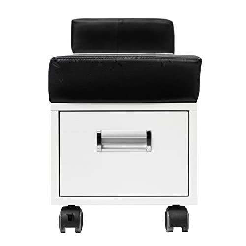 ALERAII Pedicure Cart with Footrest Pedi Trolley Nail Salon Furniture & Equipment, White