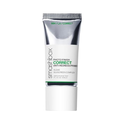 Smashbox Photo Finish Correct Anti-Redness Makeup Primer | Neutralizes Redness and Appearance of Irritation | Silkscreen Complex, Algae, Rose + Mushroom