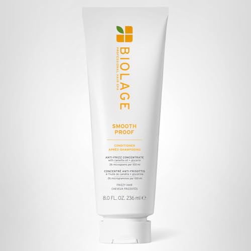 Biolage Smooth Proof Conditioner - Nourishes & Smooths Frizzy Hair, Detangles, Hydrates and Adds Shine, Infused with micro-dosed with Camellia Oil & Glycerin, Vegan & Paraben-Free, 8 Fl Oz