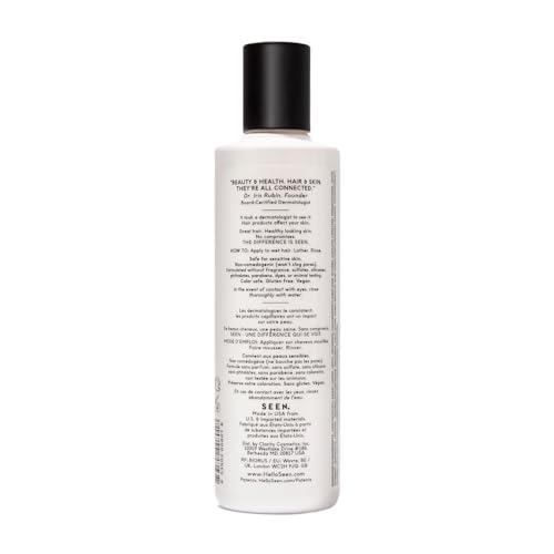 SEEN Shampoo, Fragrance Free - Non-Comedogenic & Hair Shampoo- Dermatologist-Developed - Safe for Sensitive, Eczema & Acne Prone Skin