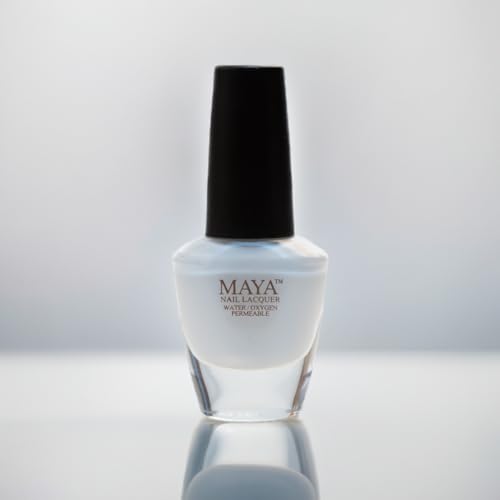 MAYA White Gel Halal Nail Polish - Non Toxic Nail Polish, Vegan and Cruelty Free, Nail Art DIY Manicure at Home, 0.4 fl oz Soak Off Nail Lacquer, Made in USA ? Lu Lu White