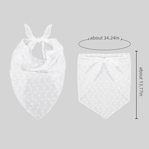 Hair Bandanas for Women Trendy Bandana Head Kerchief for Women¡¯s Hair Cute Hair Scarf Headband White Adjustable Bandana