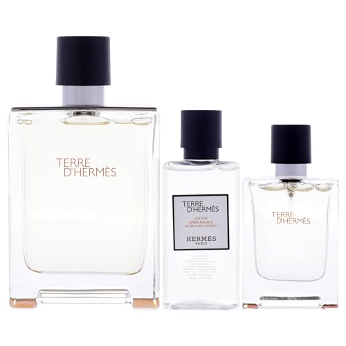 Terre Dhermes by Hermes for Men - 3 Pc Gift Set 3.3oz EDT Spray, 0.42oz EDT Spray, 1.35oz After Shave Lotion