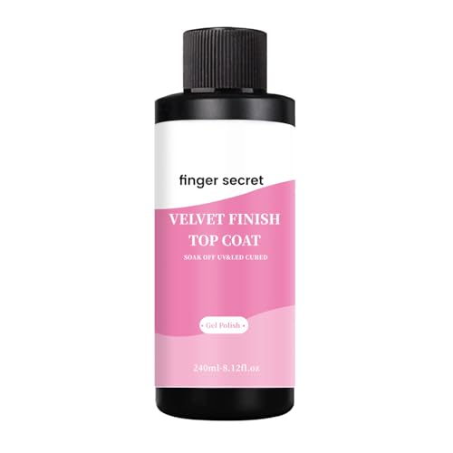 240ml/8.12floz Velvet Finish Matte Top Coat for Gel Nail Polish,Fashion Matte Nail Polish,Nail Supplies for DIY in Salon or Home Use.