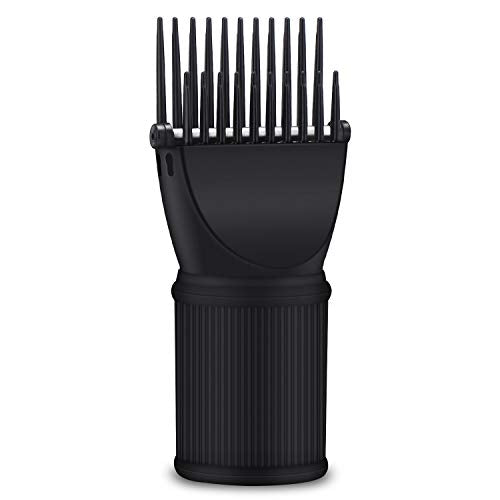 Segbeauty Blow Dryer Comb Attachment, Black Brush Attachments for Hair Dryer Concentrator Nozzle 1.69-1.76in and 2.12in, Pro Hairdressing Styling Salon Tool to Straighten Detangle Curly Natural Hair