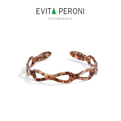 EVITA PERONI Headbands for Women Non Slip Acetate Hollow Design High-grade and Fashionable Headbands Women's Hair with Teeth Comfort Hairband - Quicksand Gray