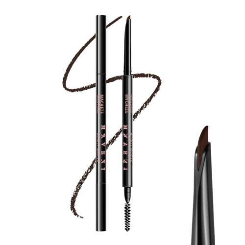 Microblading Eyebrow Pencil, Eyebrow Retractable Definer Pencil, Long Lasting Eye Brow Pencil, Angled Precision Tip, 0.1MM Ultra Slim Eyebrow Makeup, Waterproof, Smudgeproof (05 DEEP BROWN)