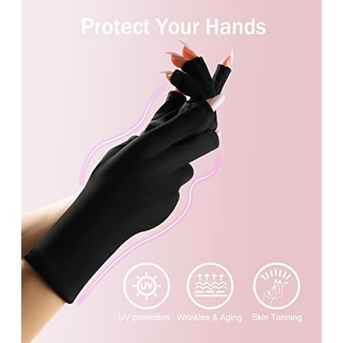 Easkep 120W UV Nail Lamp Kit - Gel Nails Dryer with UV Gloves