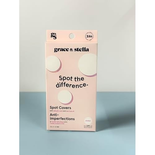 grace & stella Award Winning Pimple Patches for Face - Dermatologist Tested Acne Patches - Hydrocolloid Patch for Breakouts, Whiteheads - Vegan Acne Spot Treatment for Face (Invisible, 216 Count)