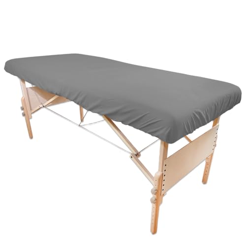 Tranquility Microfiber Massage Sheet Sets by Body Linen - Lightweight, Long-Lasting Microfiber Massage Table Sheet Set - Stain-Resistant, Soft and No Pilling - Gray
