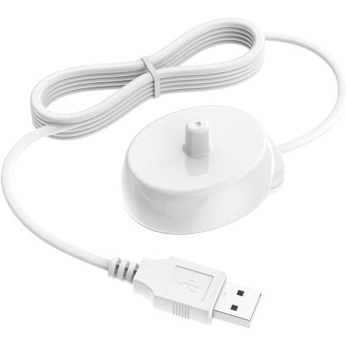 USB Toothbrush Charger for Braun Oral B 3757 Chargers, Replacement USB-A 3757 Charging Base for Oral-B, Waterproof Inductive Portable for Travel
