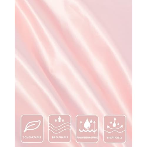 Aquior Shower Cap,Triple Layer Shower Cap for Women, Reusable Waterproof Bath Cap,Silky Satin Outer Layer Terry Lining, Extra Large for Women Long Hair(Pink)