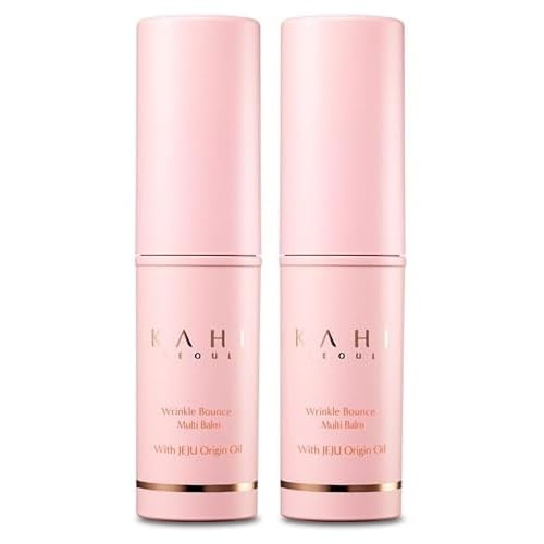 KAHI Wrinkle Bounce Multi Balm - DUO EDITION | All-in-One Hydrating Balm Eye Cream Make Up Base & Moisture Stick | Daily Moisturizer Stick with Salmon-derived sodium DNA (0.32 oz - Pack of 2)