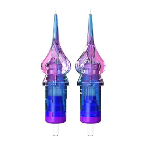 Mast Heart Tattoo Needles Cartridges 20Pcs Disposable 0801RLT Round Liner Long Tips for Precision & Style