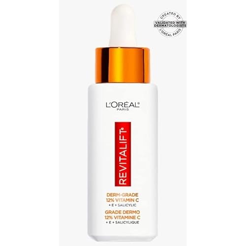 L'Oreal Paris Revitalift Derm Intensives Derm Grade 12% Vitamin C + E + Salicylic Serum, 1.0 Fl. Oz., 0.32 pounds