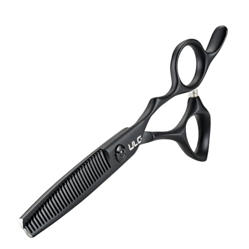 ULG Texturizing Shears ? Professional Stainless Steel, Ergonomic Offset Handles, Teflon Coated, Deer Tooth Blades for Precise Thinning and Layering, Ideal for Stylists and Barbers