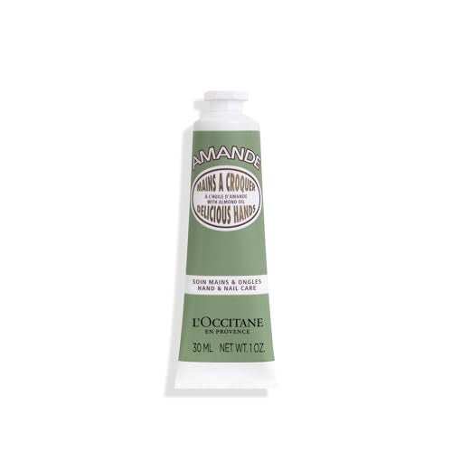 L'Occitane Almond Delicious Hand & Nail Cream: Soften hands & Cuticles with Irresistible Almond Scent, Moisturizing, Infused With Almond Oil, 24-hour hydration
