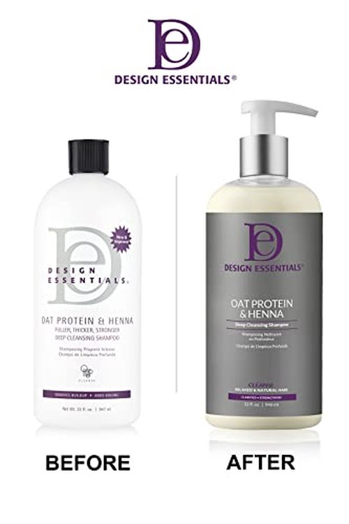 Design Essentials Oat Protein & Henna Deep Cleansing Shampoo for Relaxed & Natural Hair, Clarifies, Strengthens, & Volumizes Hair - Sulfate-Free, 32 Oz (Pack of 1)