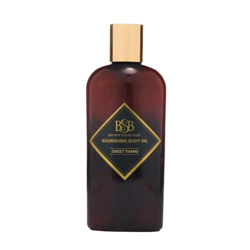 Brown Sugar Babe Sweet Thang Body Oil, Cotton Candy, Lemon and Raspberry Fragrance Oils, Nourishing Oil for Women, Scented Skin Care, Perfume Body-Oil, Paraben Free, Made in USA