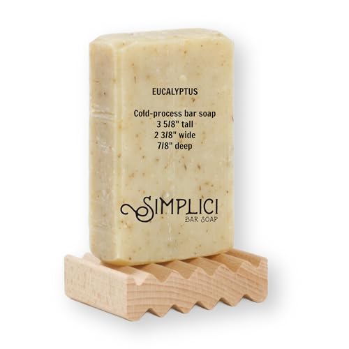 Simplici Eucalyptus Natural Soap (exfoliating + pure essential oils) 6 Bar Value Bag. Palm Free.